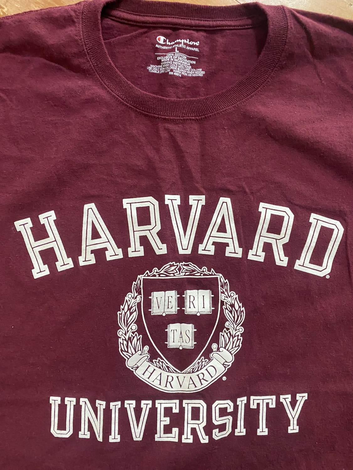 챔피온 하버드대학교 버건디 반팔티 L사이즈 (100~105) 상품이미지3