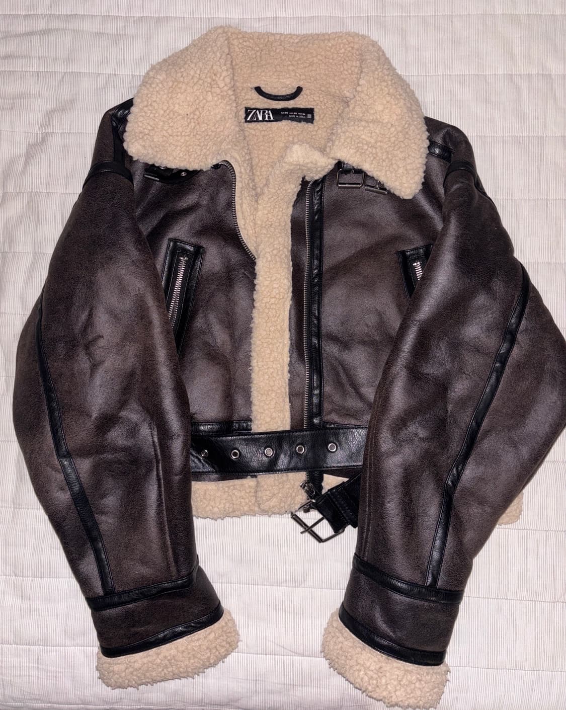 ZARA 가죽 무스탕 저켓 상품이미지2