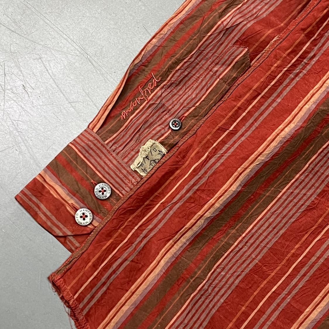  빈티지 패치 프린트 스트라이프 셔츠 y14996 상품이미지6