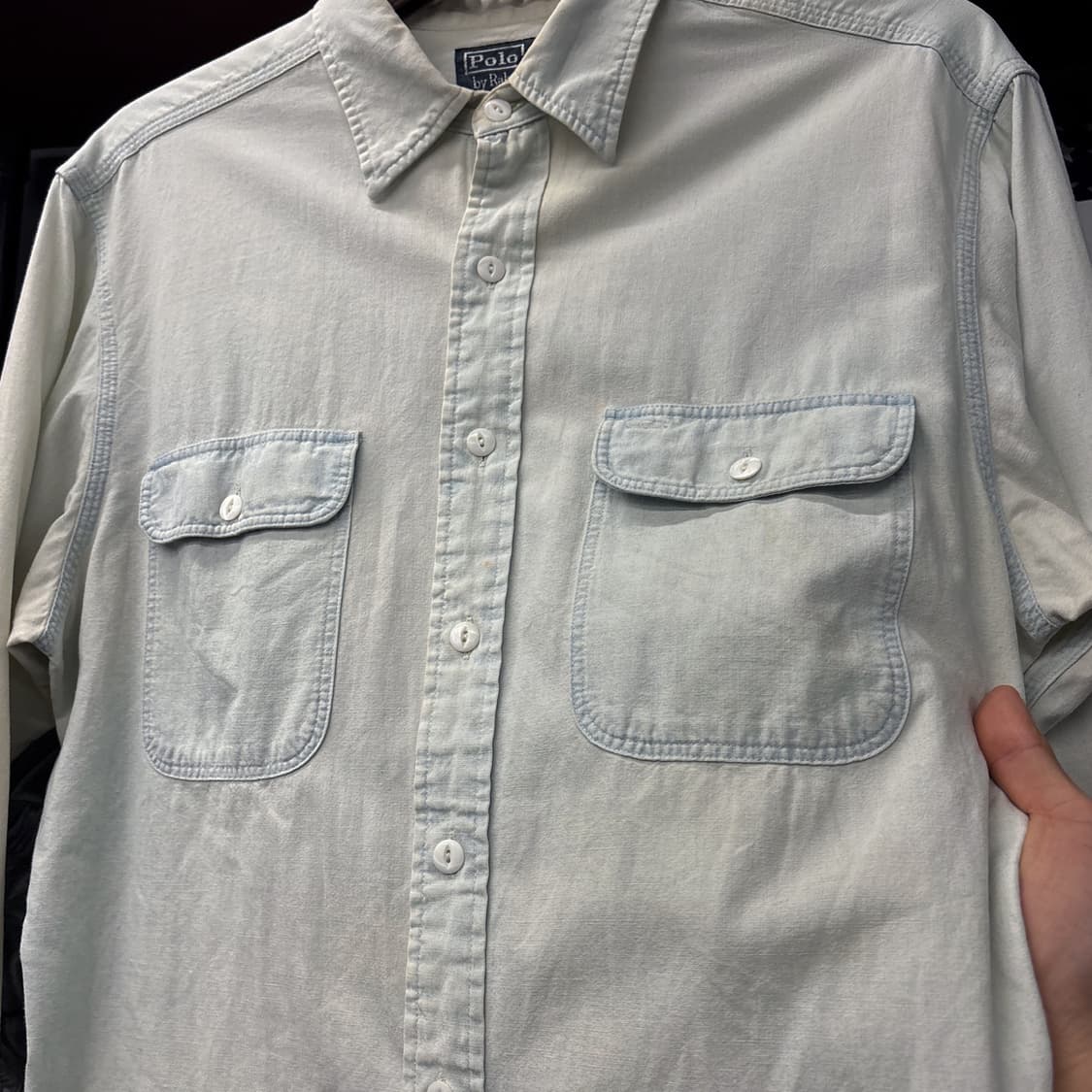 폴로 랄프로렌 네이티브 인디언 헤드 자수 샴브레이 워크셔츠 N1006 상품이미지5