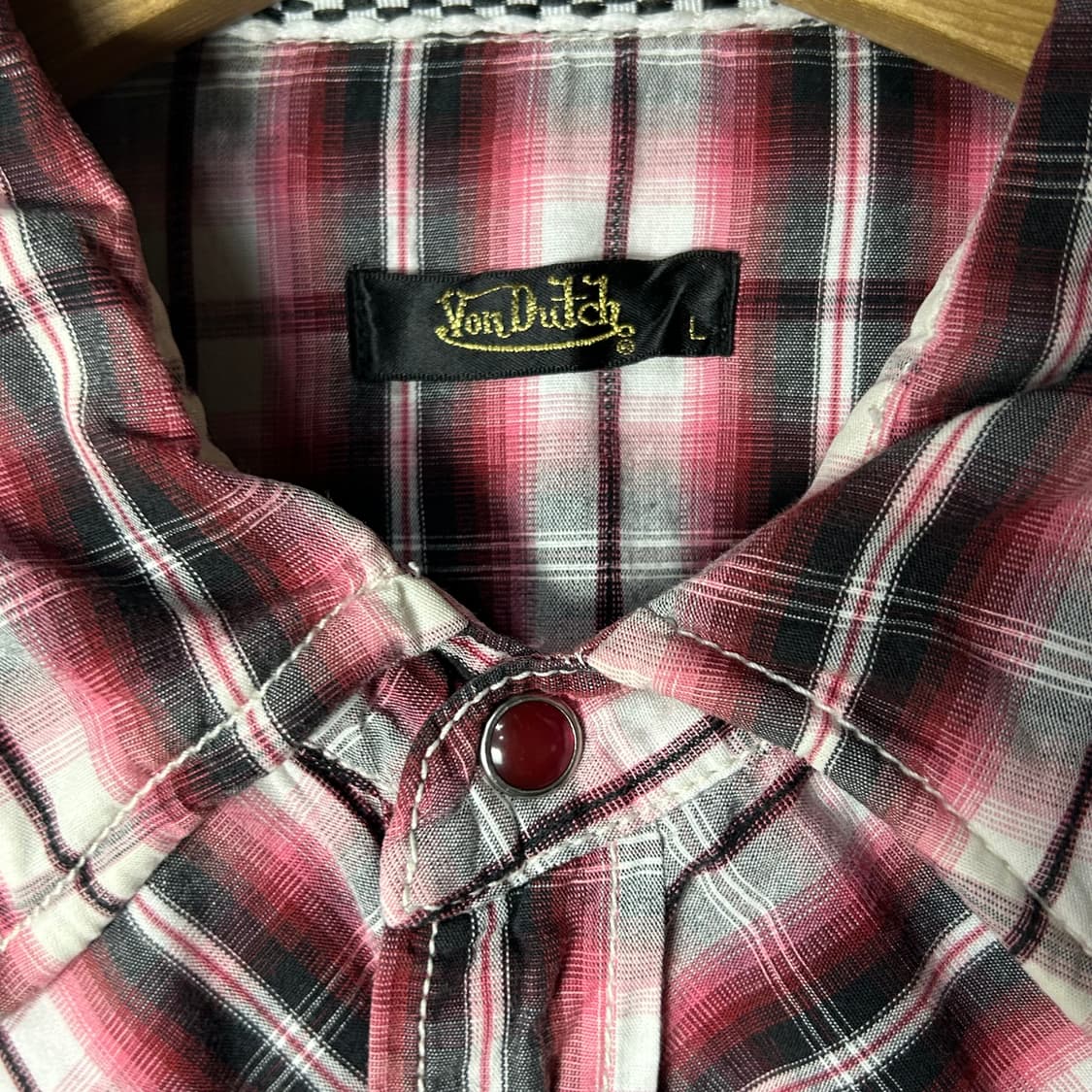 [Von Dutch] 본더치 펑크 웨스턴 지퍼 체크셔츠
 상품이미지4