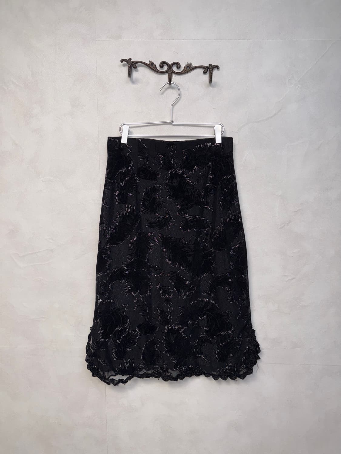 Black silver oriental patterned lace sk 상품이미지1