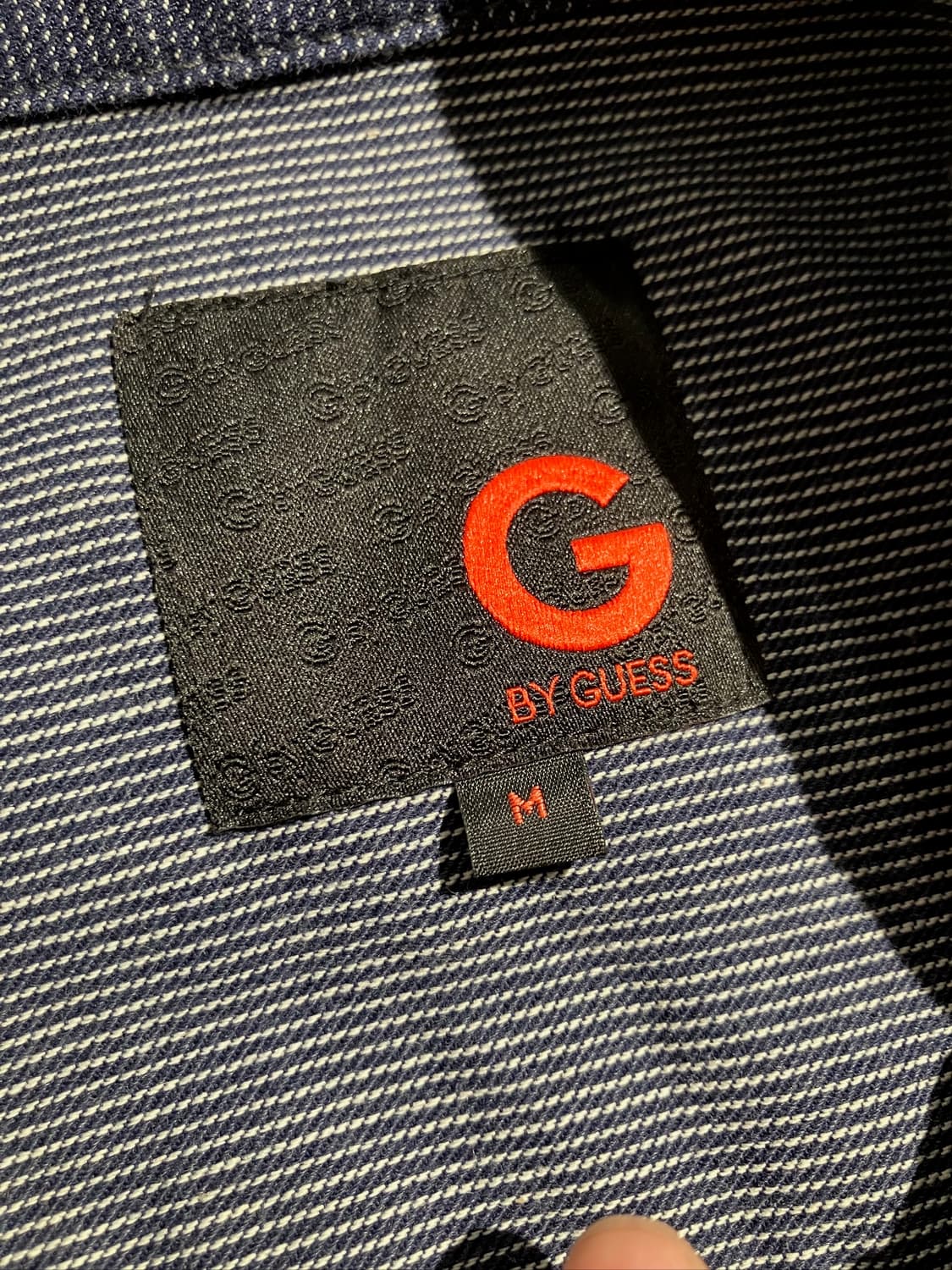 Guess 넘버링 스트라이프 데님 워크 자켓 M 상품이미지7