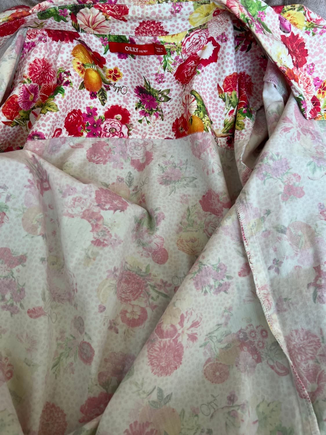 오일릴리 여성 핑크 플라워롱셔츠 셔츠자켓 상품이미지5