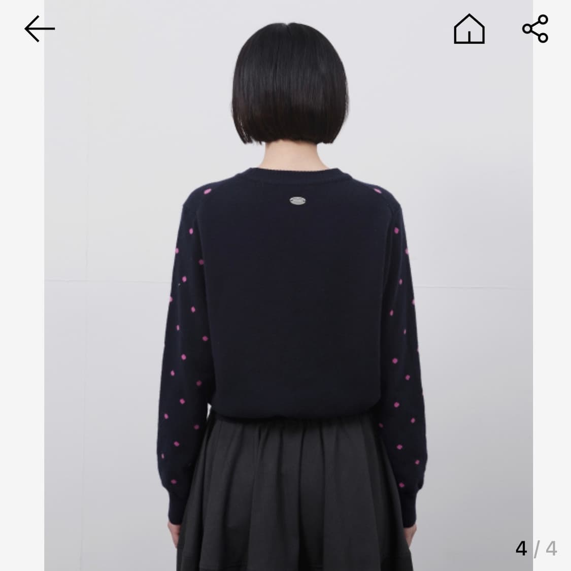 오헤시오 CASHMERE DOT KNIT, NAVY PINK 상품이미지2