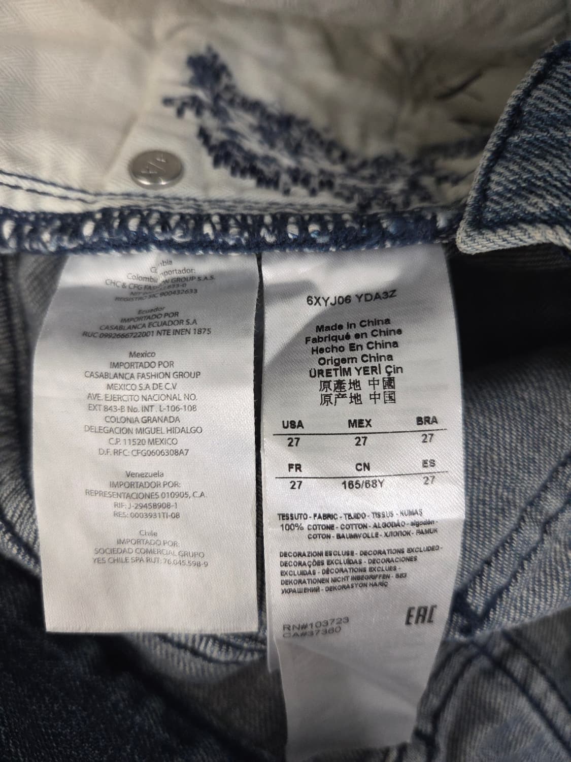 아르마니 익스체인지(A|X) 자수&디스트로이드 보이프렌드 진 상품이미지9