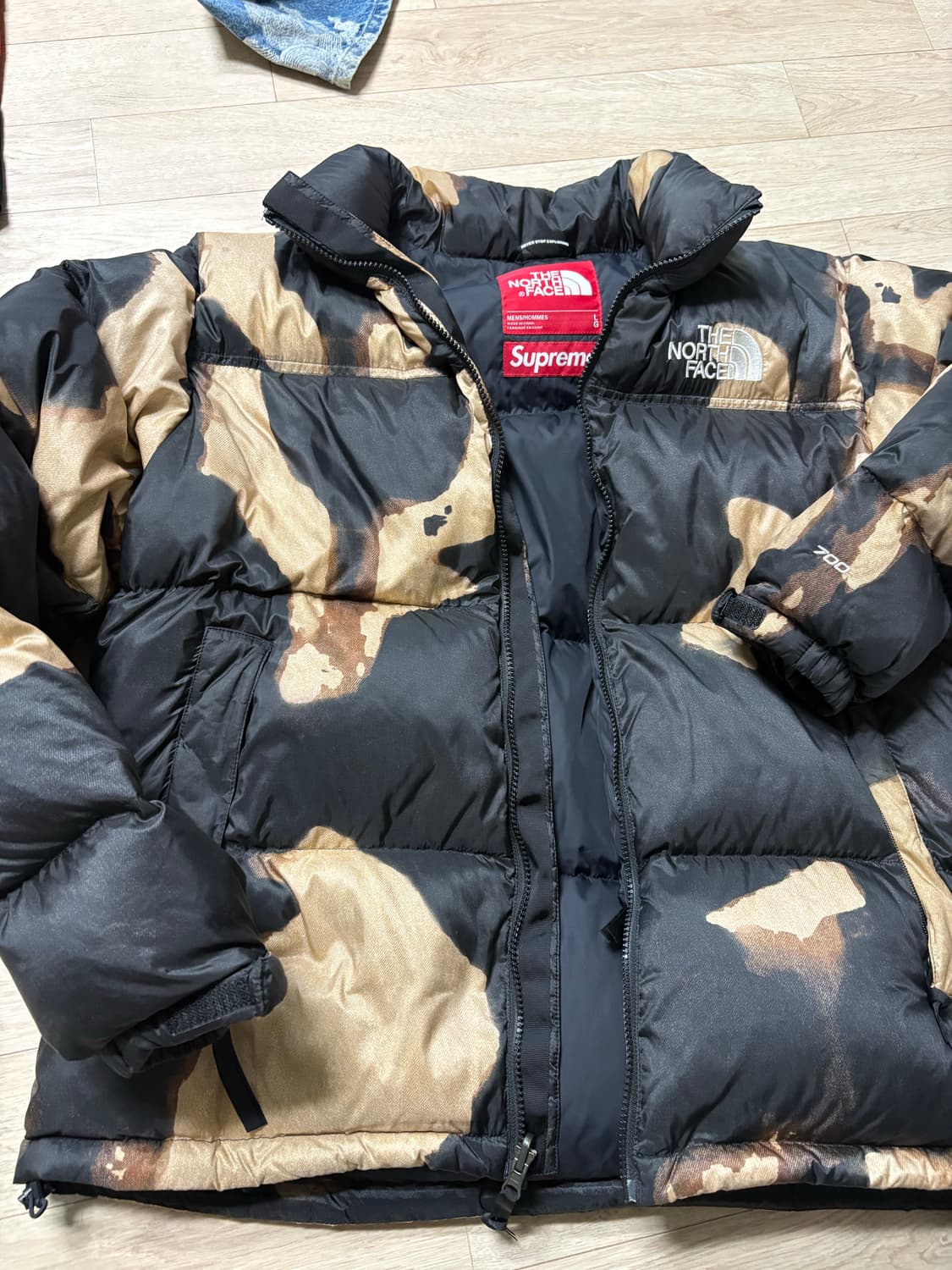 L)슈프림 노스페이스 슈노 블리치드 데님 프린트 눕시 블랙 상품이미지1