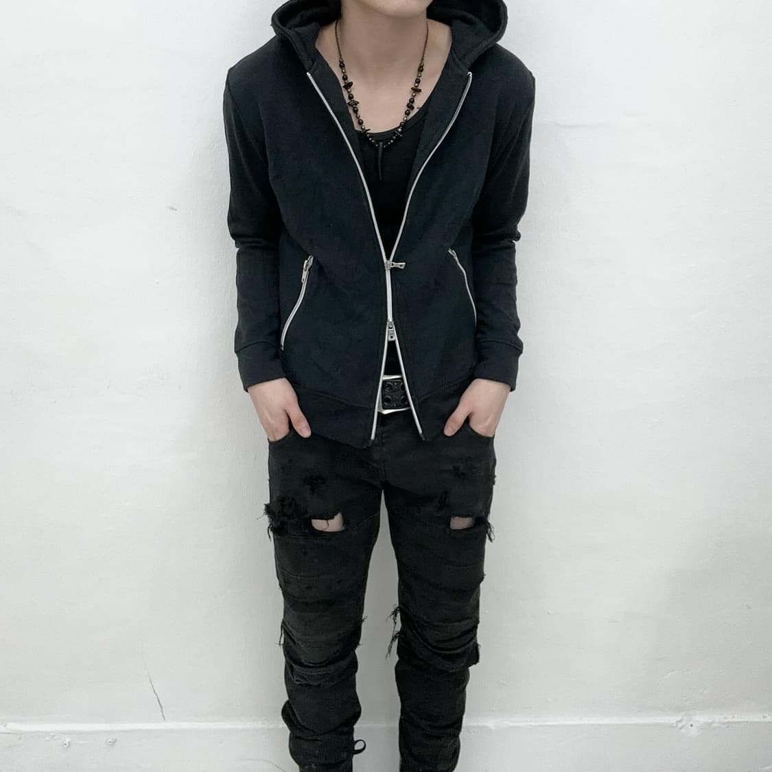 Semantic design multi zip hood jacket  상품이미지3