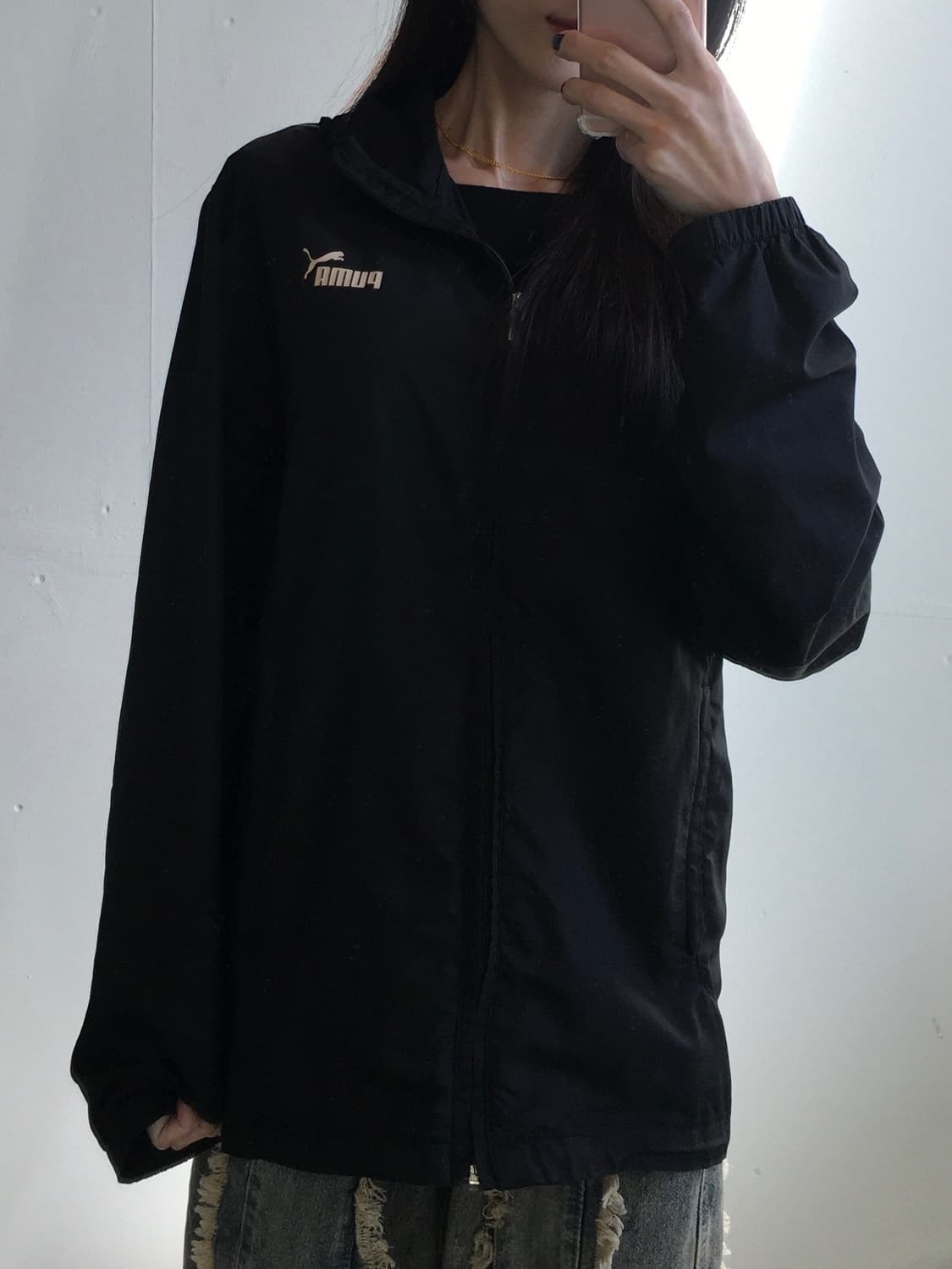 퓨마 가슴로고 후드 바람막이 자켓 상품이미지1