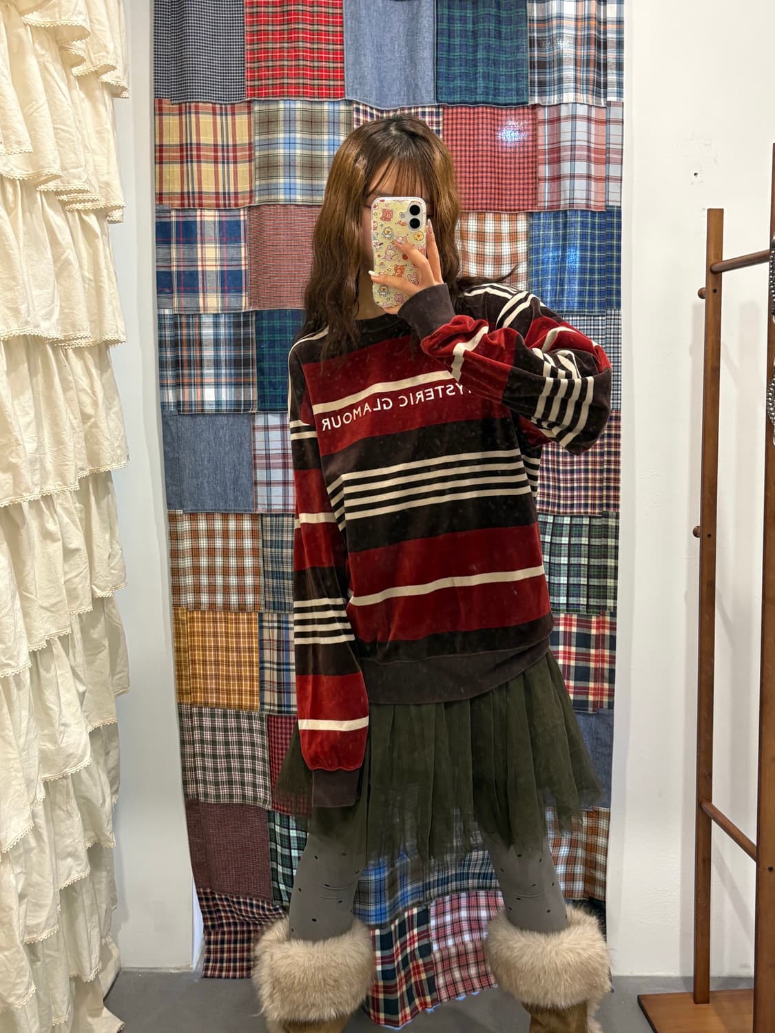 히스테릭글래머 딸기초코 벨벳 니트 상품이미지1