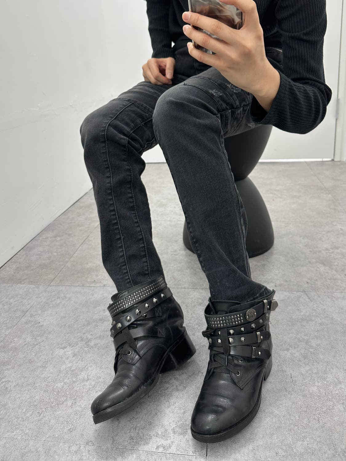 Metro City Punk stud bondage boots 상품이미지2
