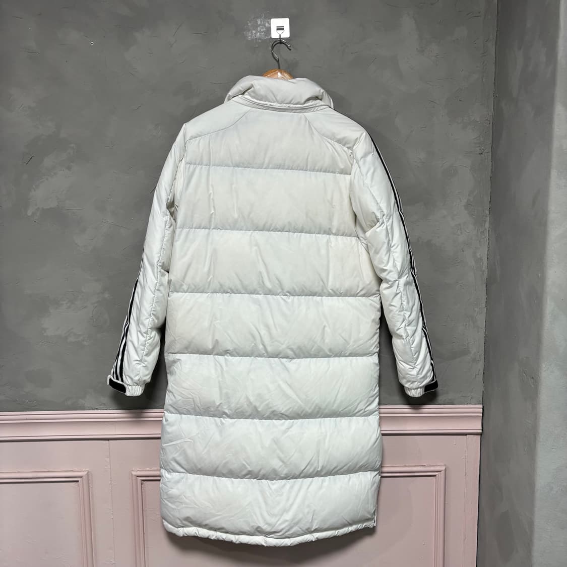 아디다스 삼선 덕다운 롱패딩 화이트 상품이미지6
