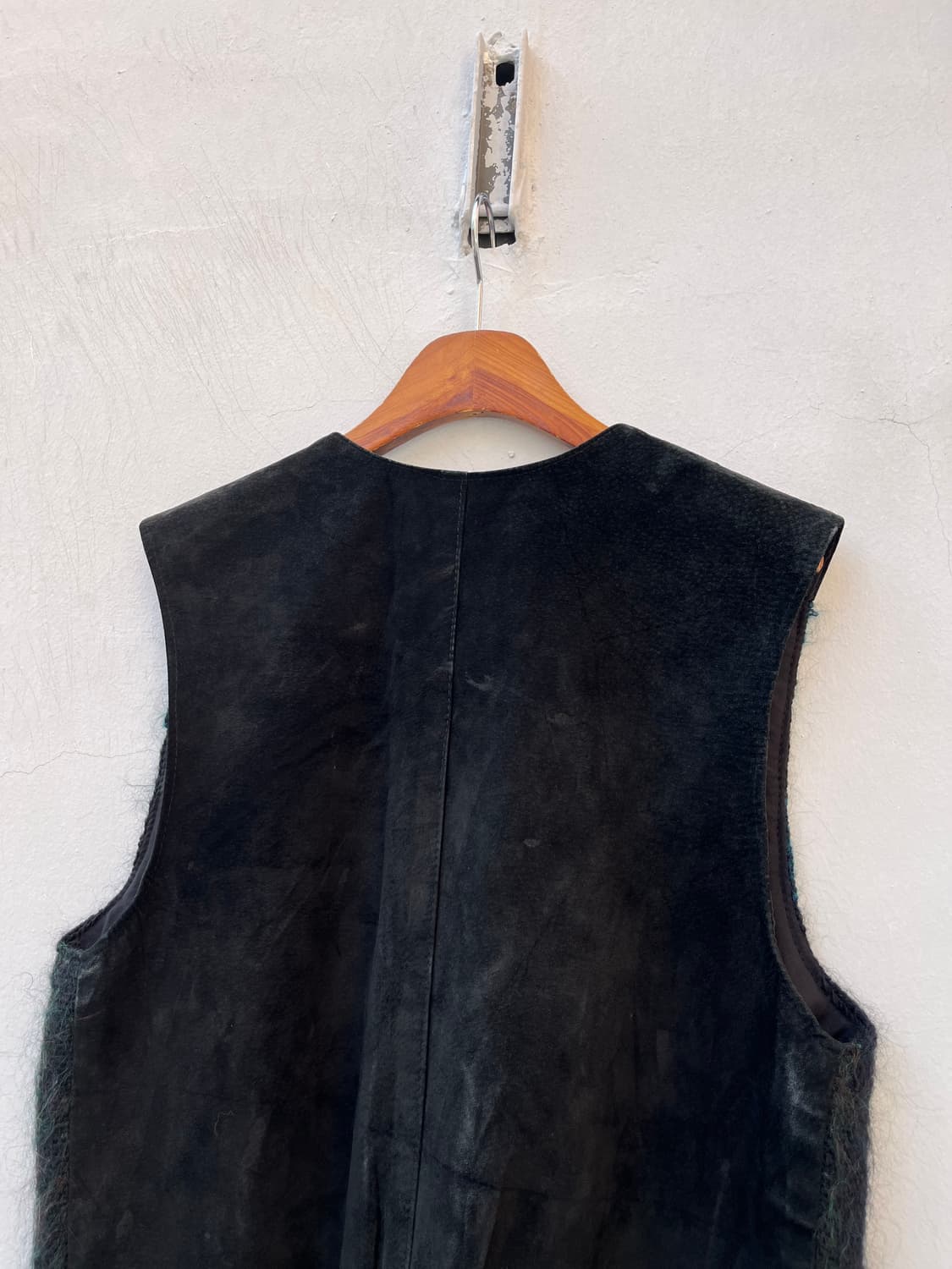 Vintage(Made in canada) 모헤어 레더 도킹 베스트  상품이미지5