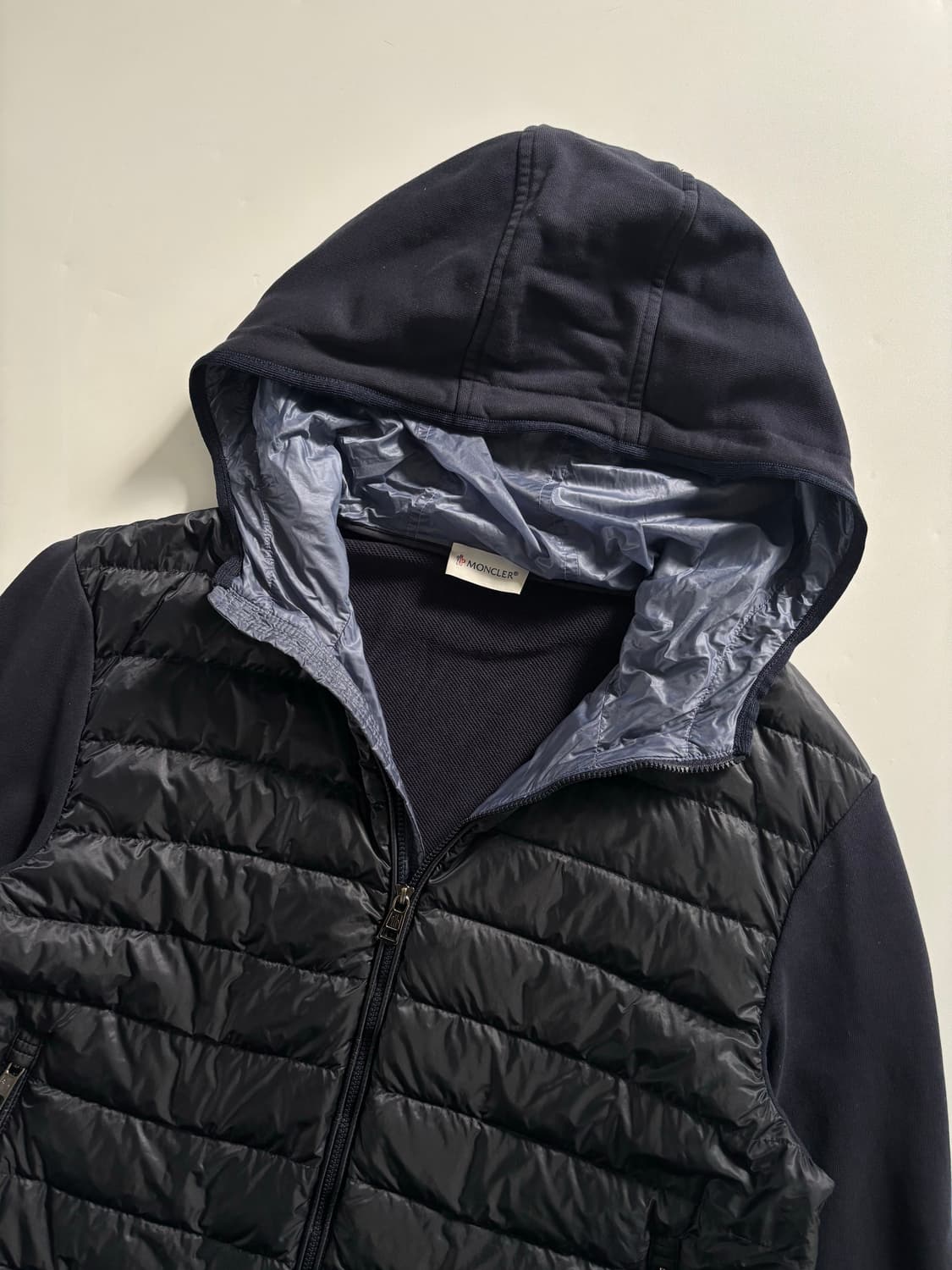 Moncler 몽클레어 네이비 후드 경량 니트 집업 상품이미지6