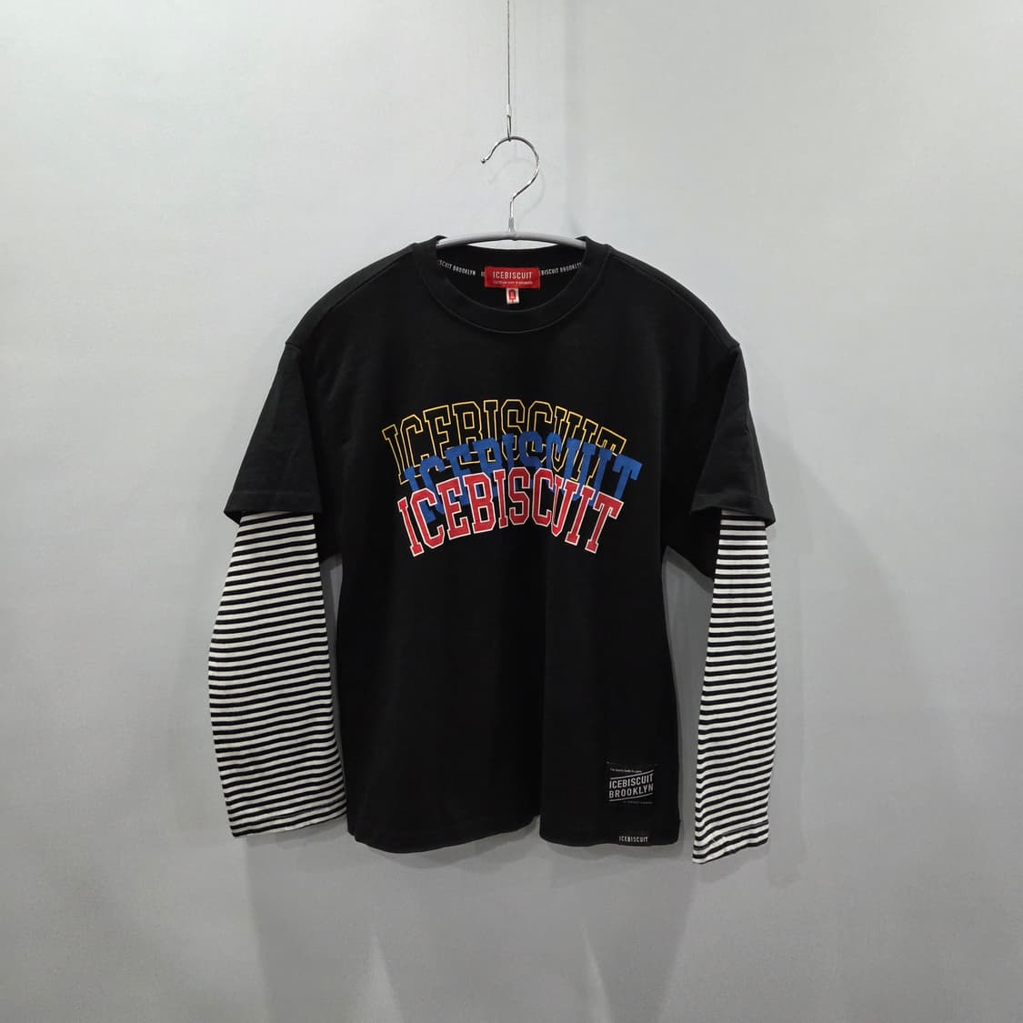 아이스비스킷 키즈 레이어드 스트라이프 롱슬리브 145  상품이미지1