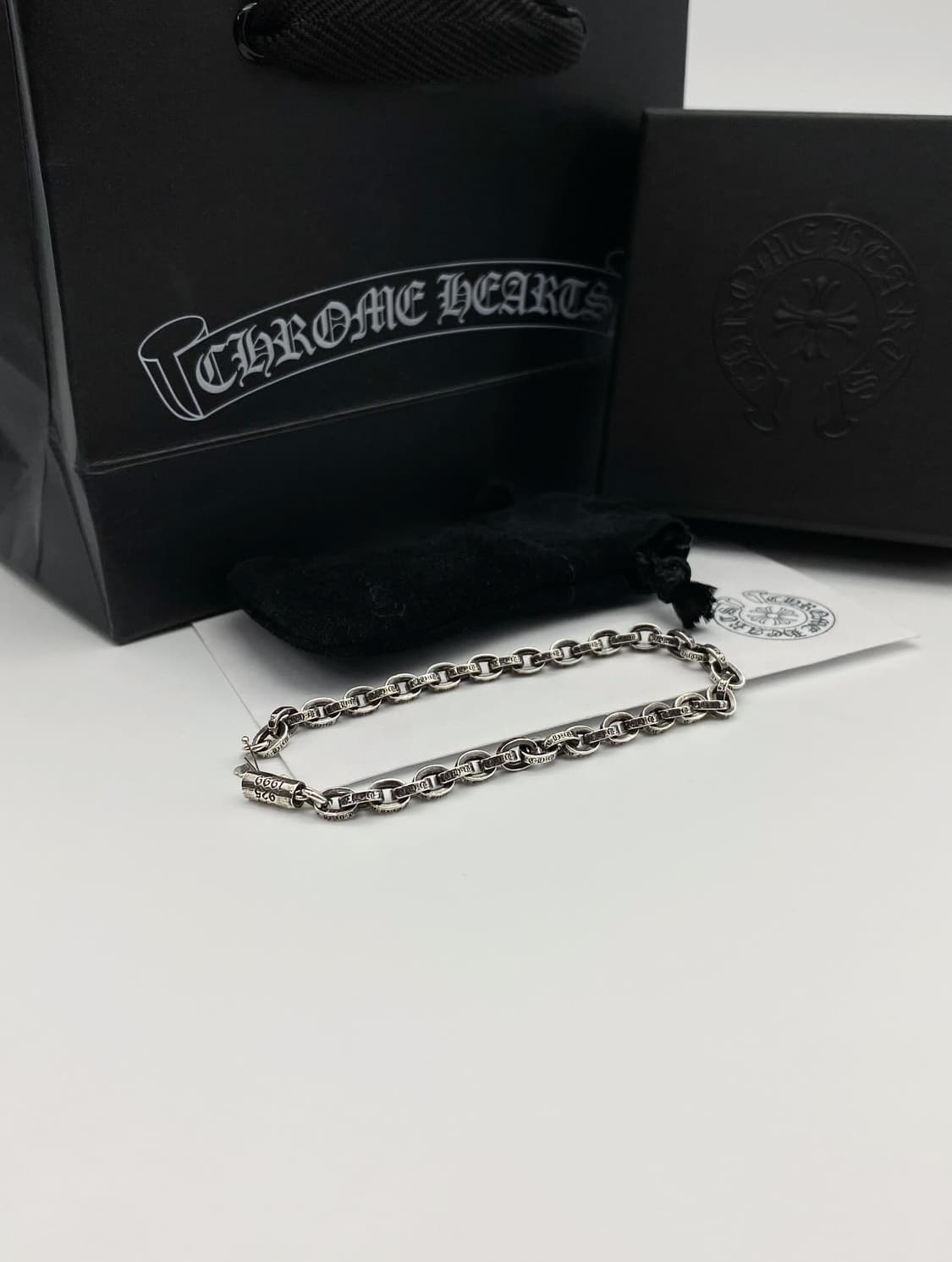 [OS] 크롬하츠 페이퍼 체인 브레이슬릿 팔찌 7인치 실버 상품이미지1