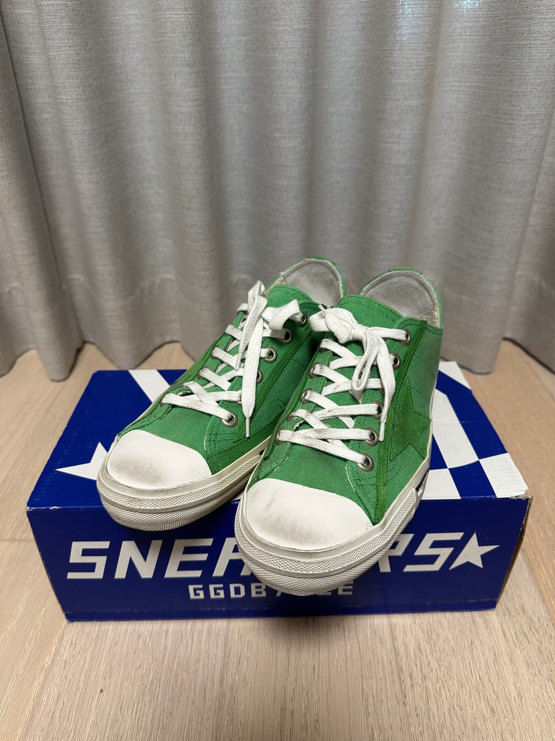 골든구스 V-STAR 2 그린 캔버스 41 상품이미지4