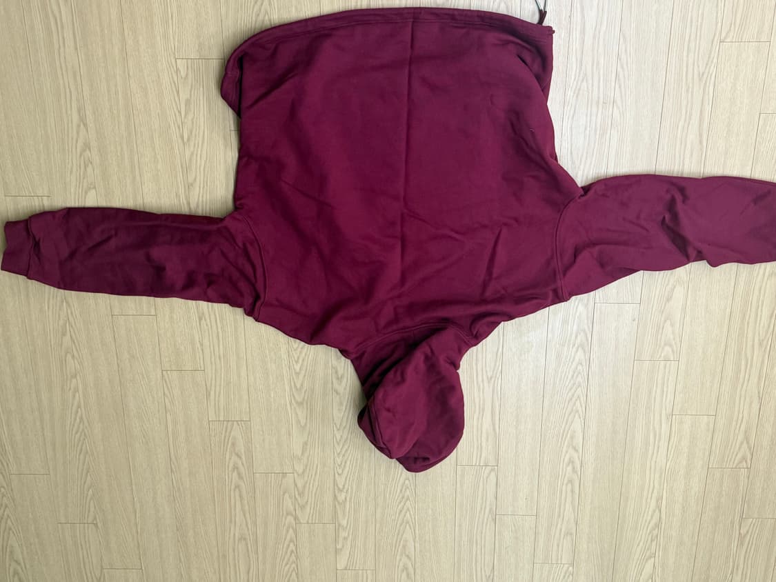 애프터프레이 프린트 스웨트 후디 버건디 상품이미지3