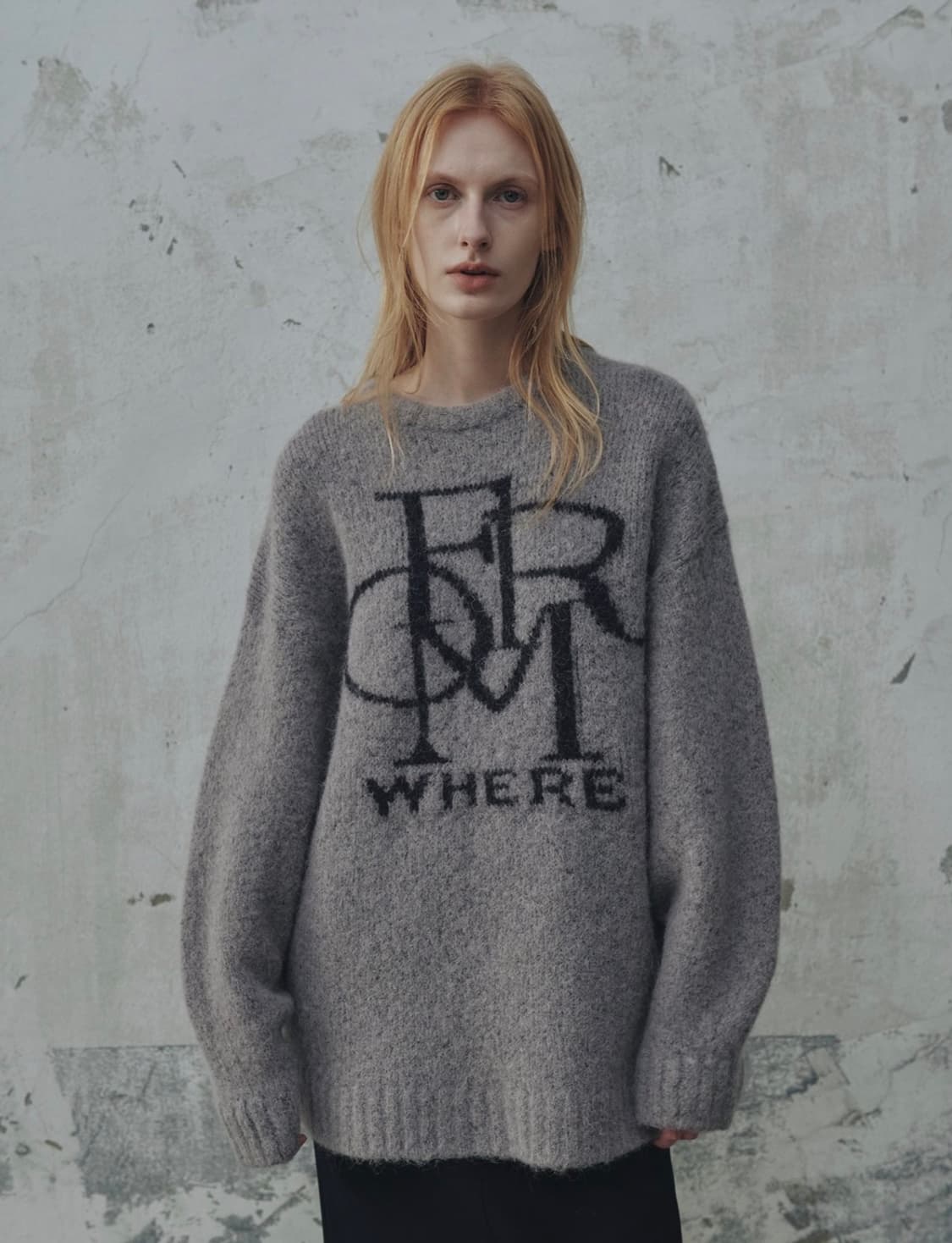 새상품 프롬웨얼 심볼 알파카 니트 그레이 정가 189000 상품이미지5