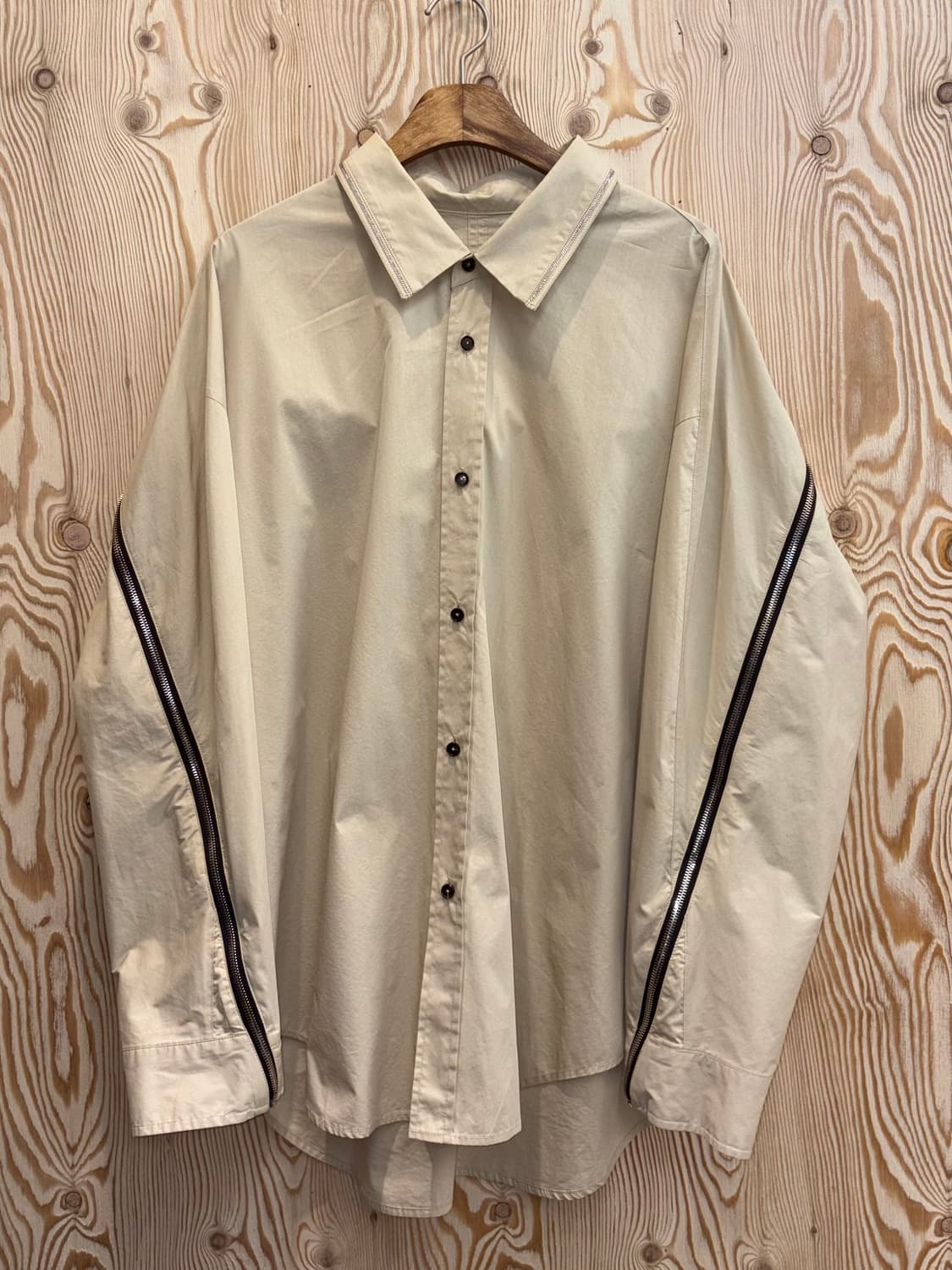 시스템 옴므 베이지 오버핏 셔츠 상품이미지1