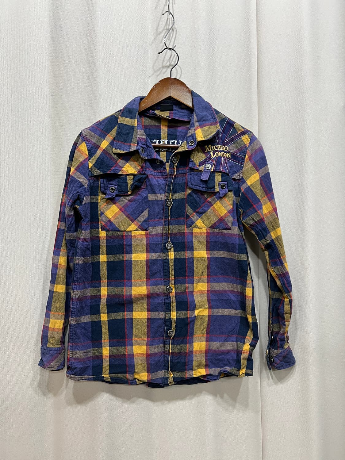 Michiko london 빈티지 투포켓 체크 셔츠  상품이미지2