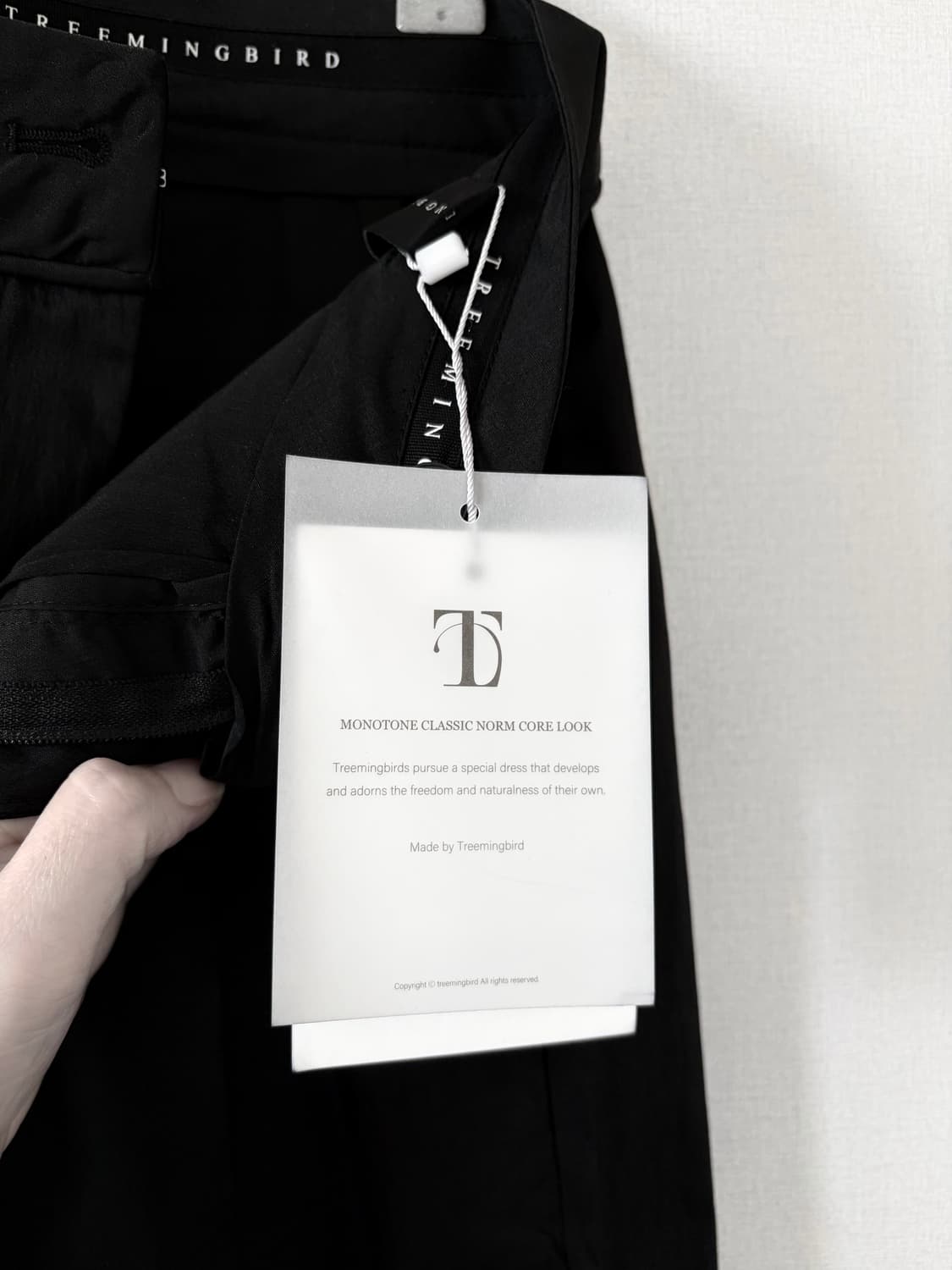 트리밍버드 핀턱 와이드 슬랙스 블랙 상품이미지5