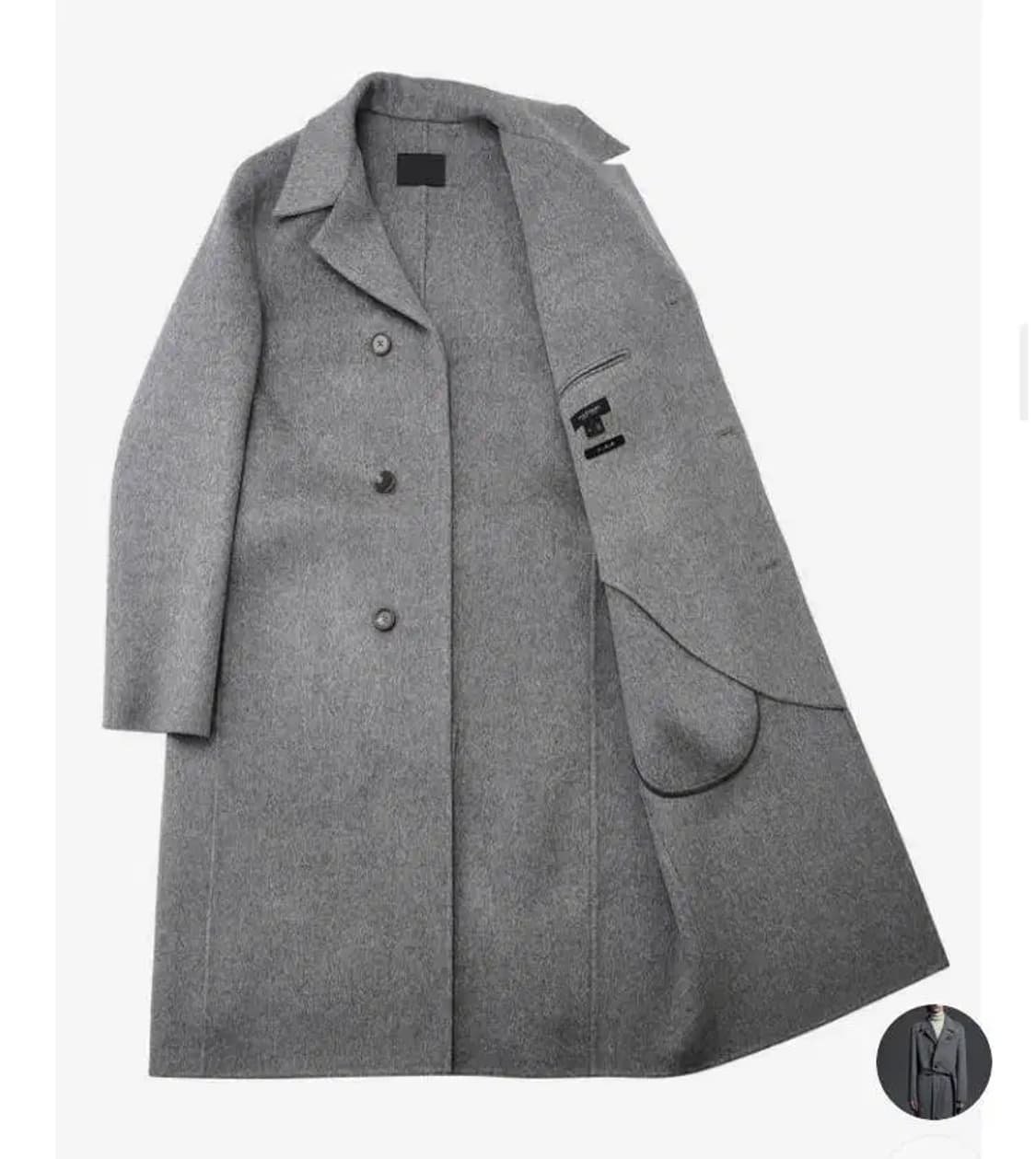질스튜어트뉴욕 그레이 핸드메이드 발마칸 로브코트 XL 울 캐시미어 105 상품이미지1