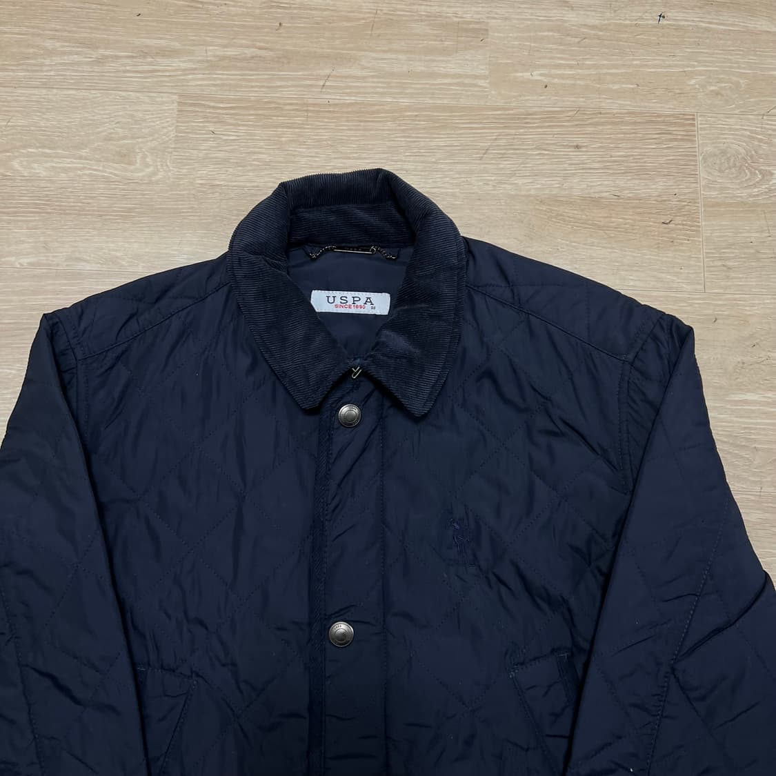 유에스 폴로 에센  코듀로이 카라 퀼팅자켓 [네이비] M/95 상품이미지2