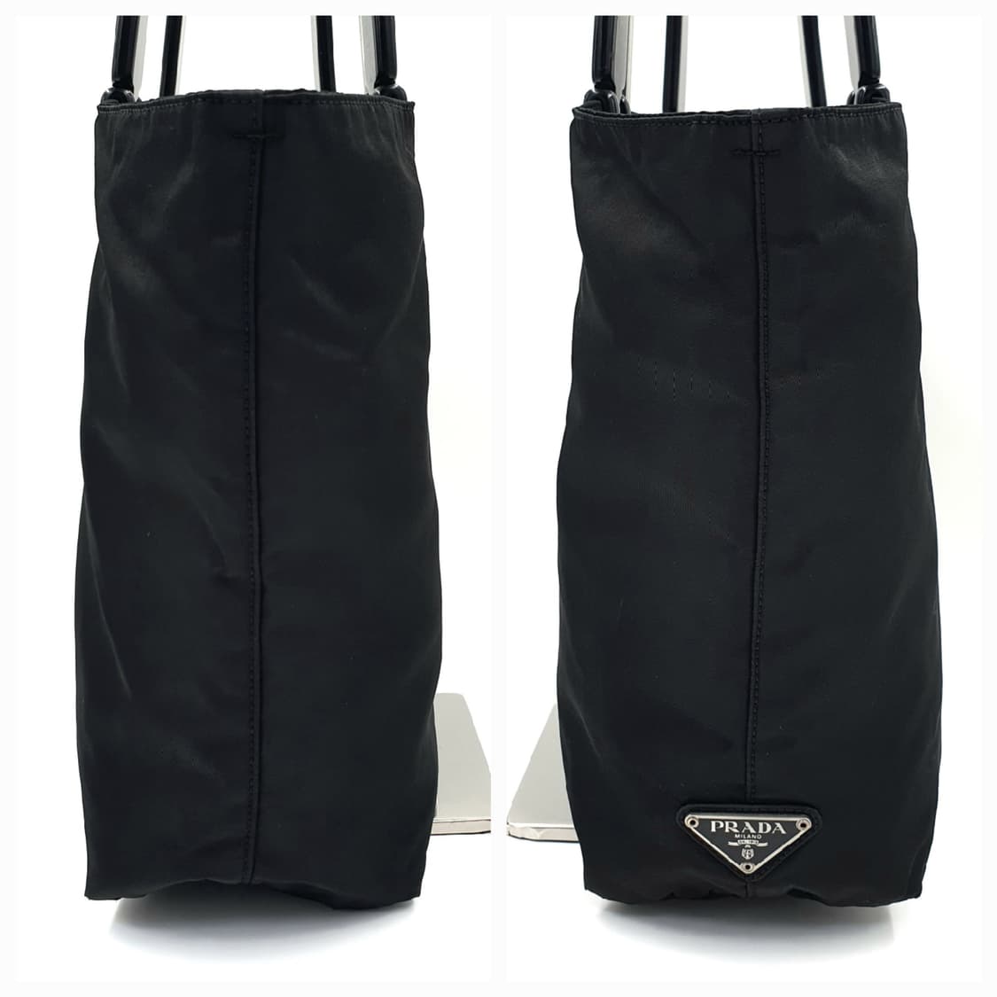 프라다 리나일론 블랙 플라스틱 핸들 토트백 상품이미지3