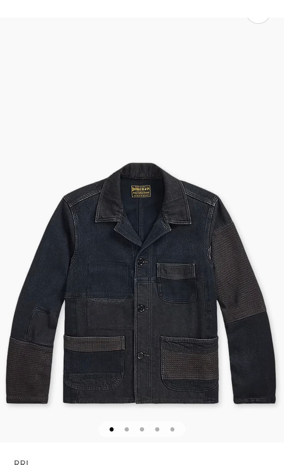 rrl 리미티드 사시코 패치워크 인디고 자켓 xl 상품이미지1