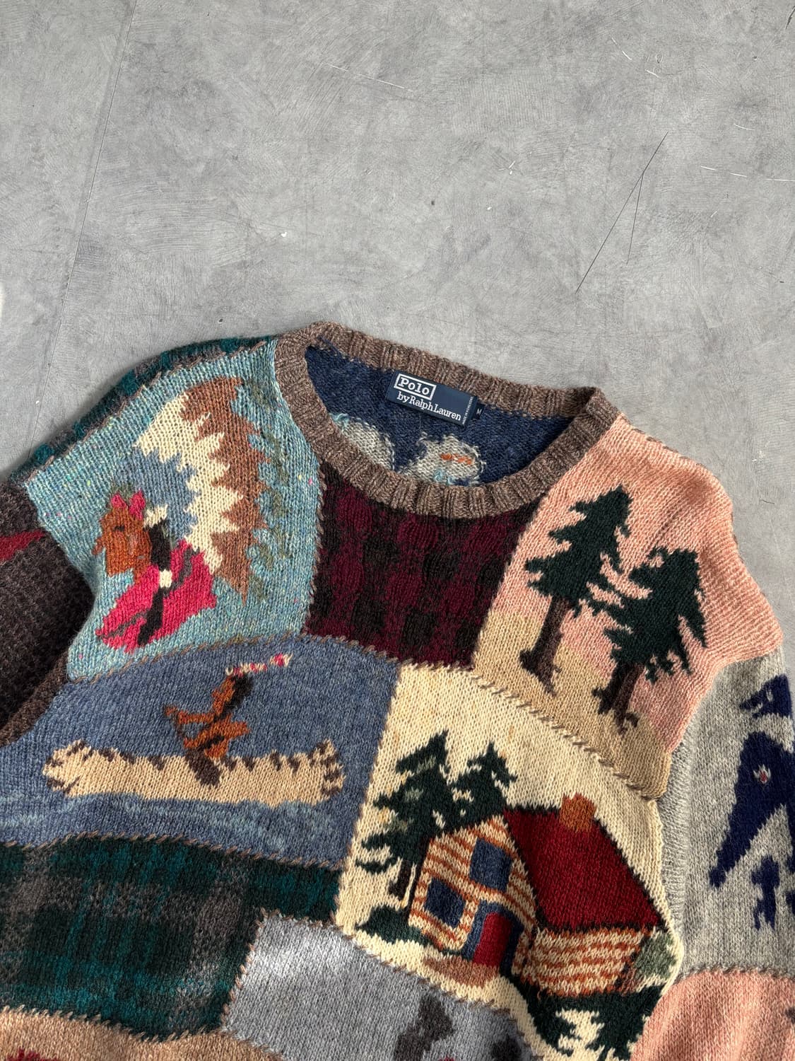 폴로랄프로렌 90‘s 플래그 패치워크 니트 상품이미지6