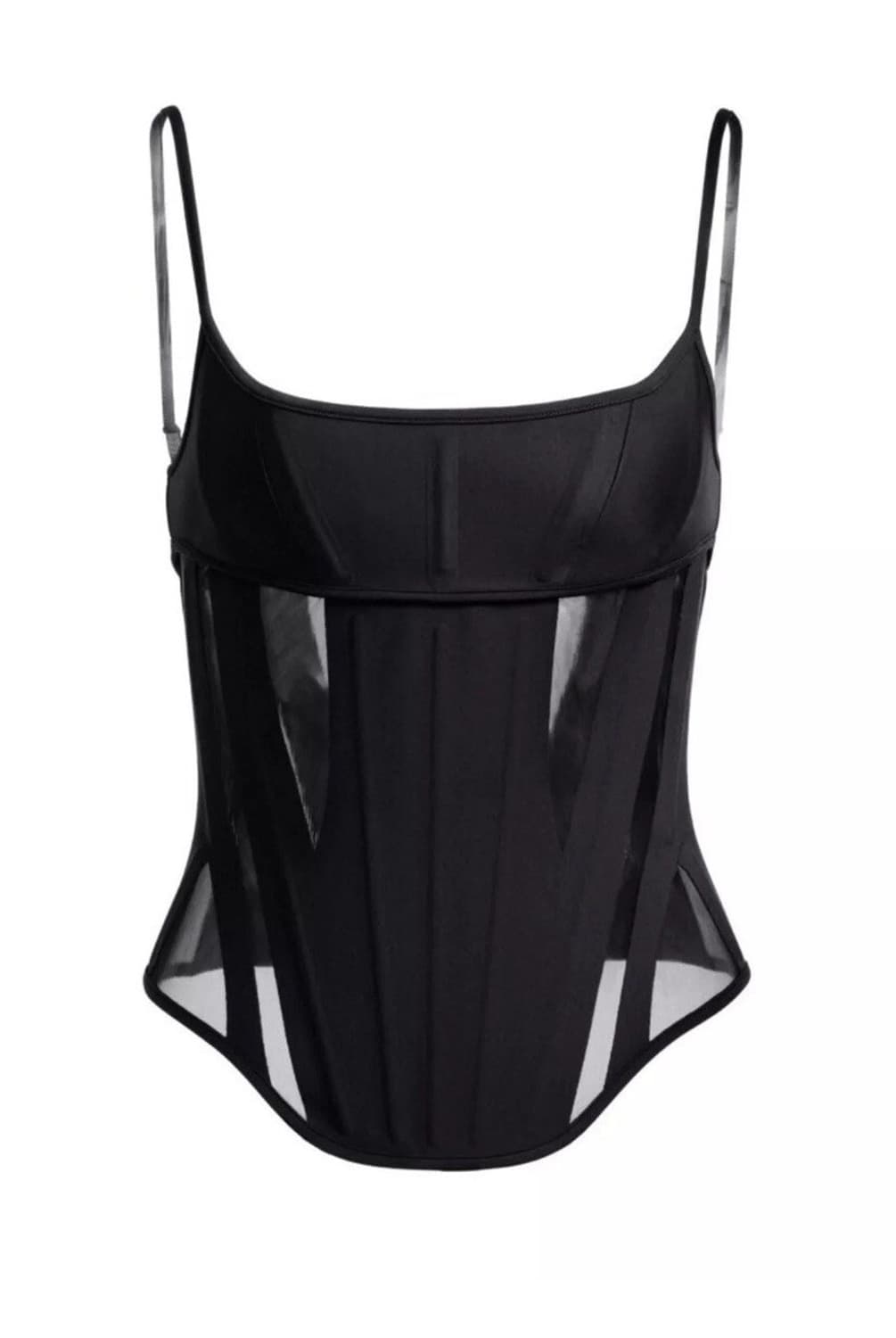 Mugler X H&M Mesh-paneled Corset Top 상품이미지1