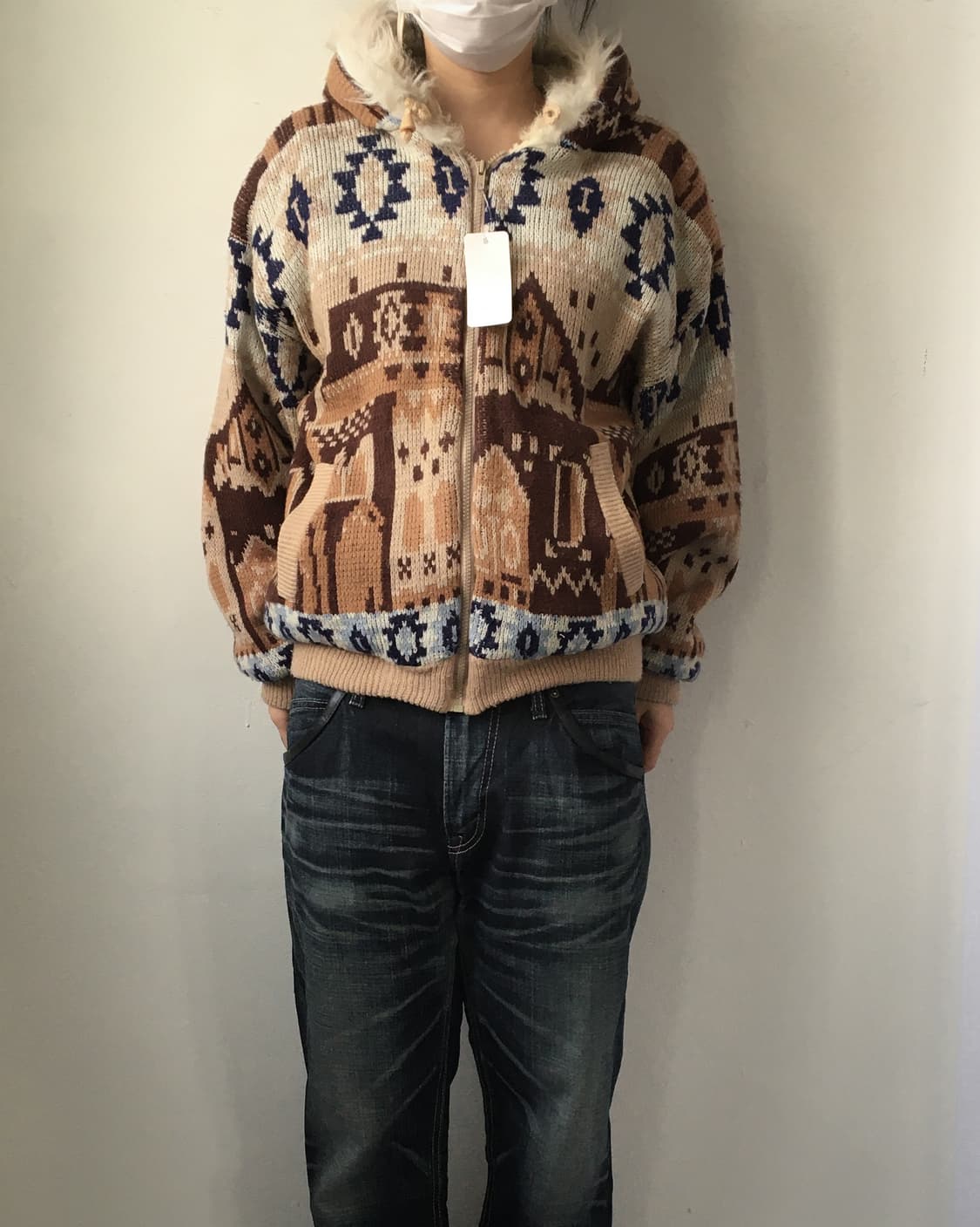 Native mood fake fur hood cowichan zip u 상품이미지1