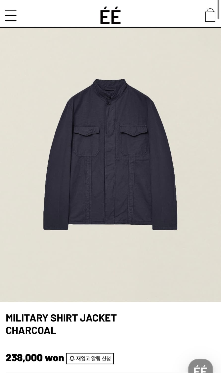 EE military shirt jacket charcoal 상품이미지1