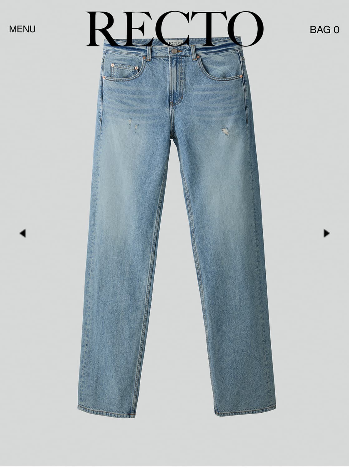 렉토 RECTO DESTROYED DENIM PANTS (LIGHT BL 상품이미지7