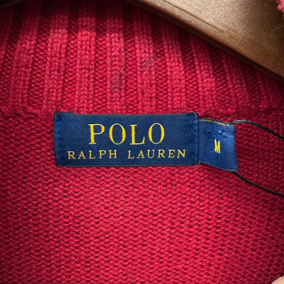 신형라벨 폴로 랄프로렌 디블립 하프집업 코튼 니트 스웨터 레드 N634 상품이미지7