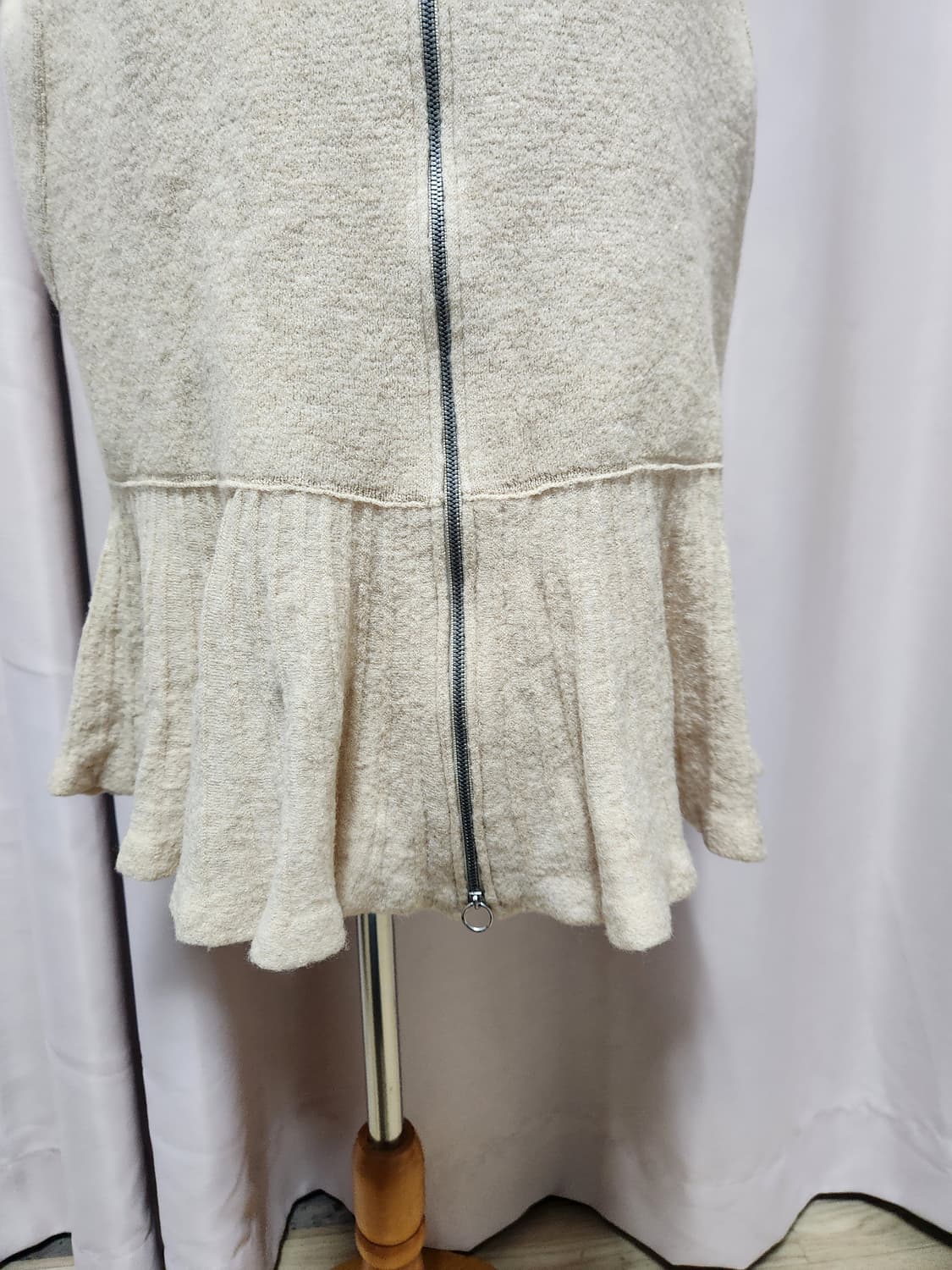 SJSJ 베이지색 순모니트 롱 조끼 원피스 상품이미지4