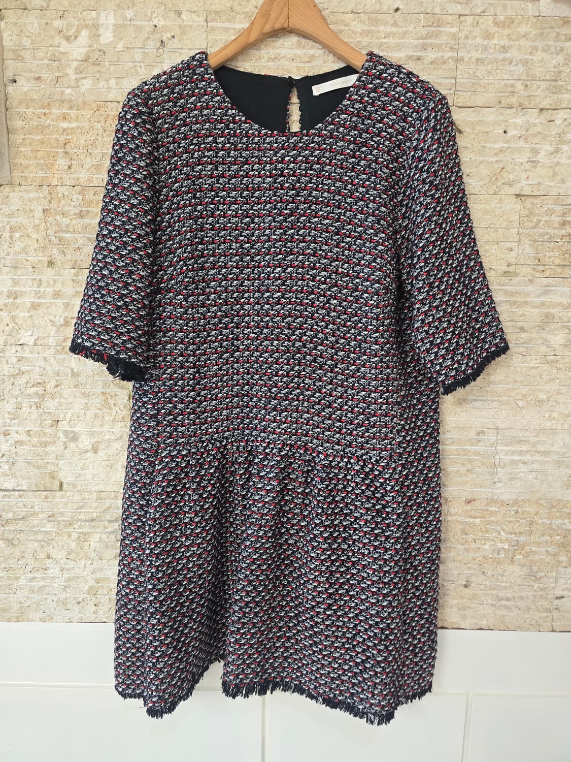 자라 트위드 반팔 원피스 M 상품이미지1