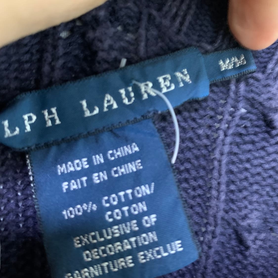 폴로 랄프로렌 네이비 케이블 니트 여성 M 꽈배기 스웨터 빈티지 상품이미지3