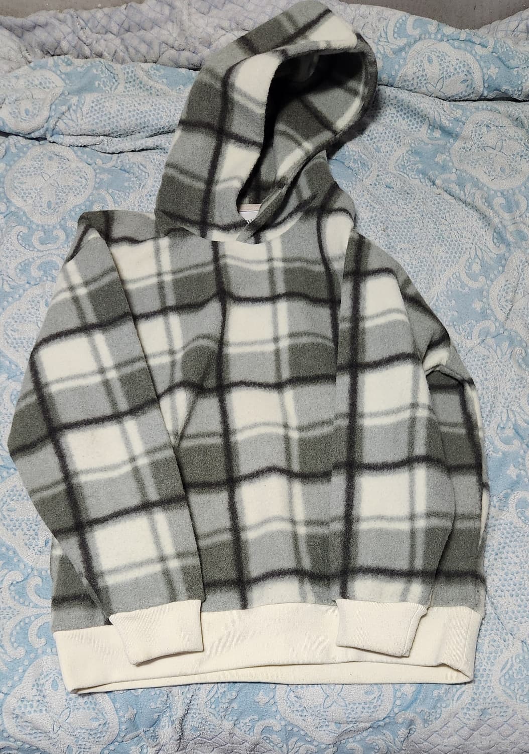 [M] 자라 체크 후드 티셔츠 상품이미지1