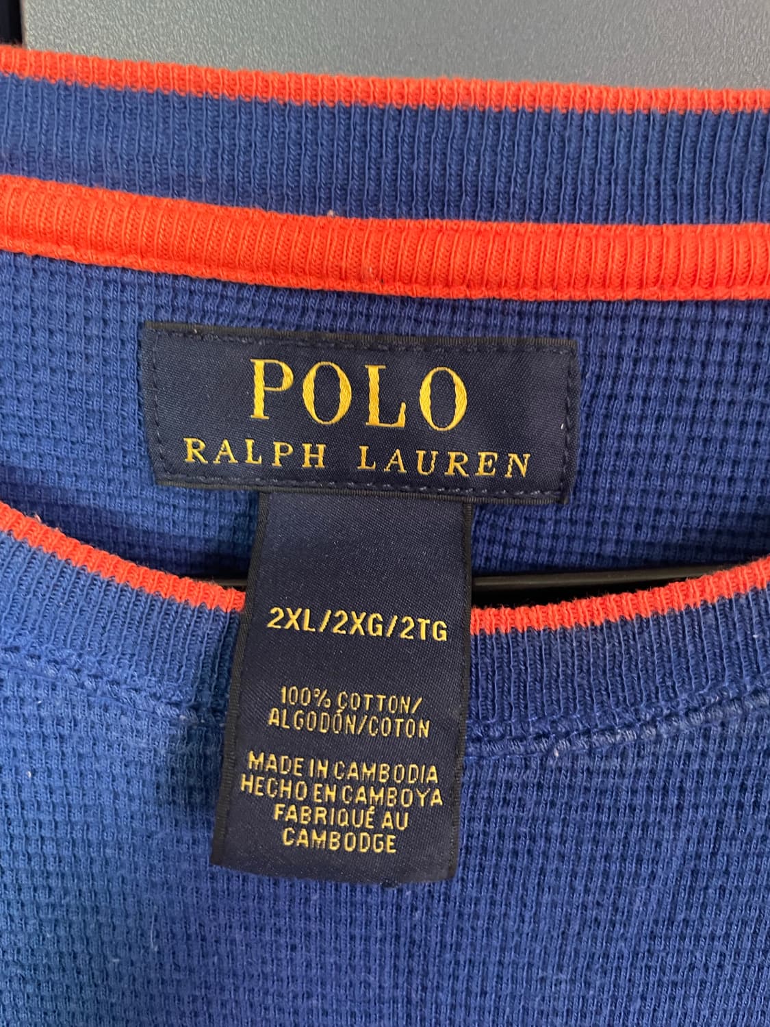 폴로 오렌지 포니 와플 블루 롱슬리브 상품이미지3