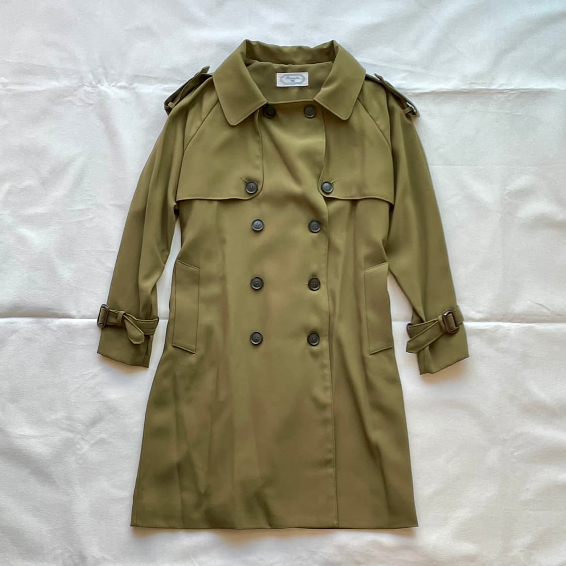 더블 클래식 트렌치코트 바바리코트 올리브 카키 코트 자켓 상품이미지2
