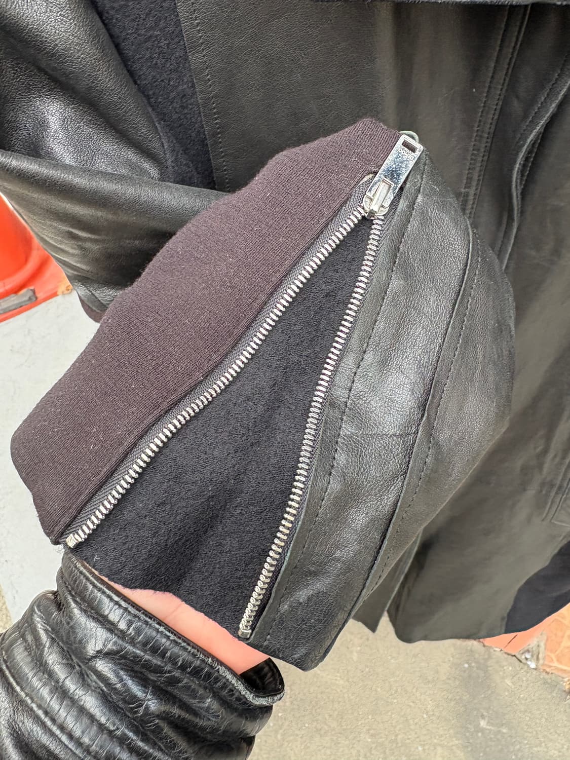 Vintage 양가죽 니트 코트 상품이미지3