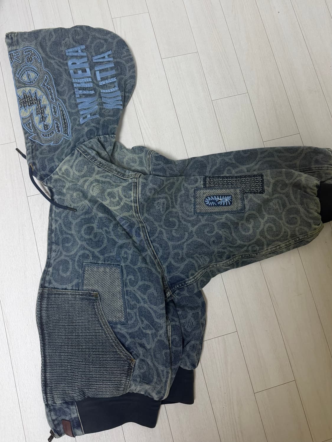 베이프 클라우드 카모 자카드 업사이클 액티브 자켓 네이비 상품이미지2