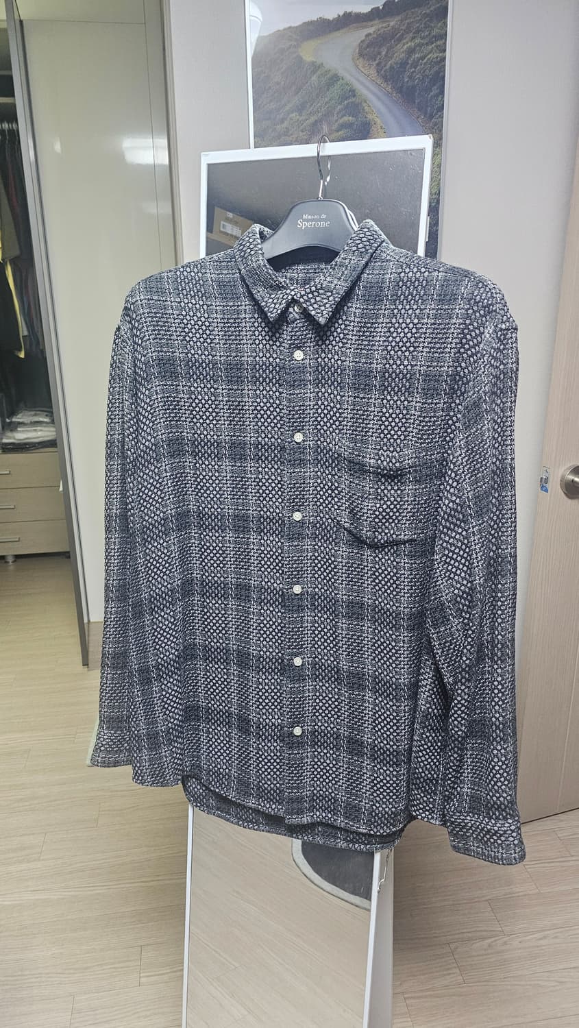 슈프림 베스킷 위브 플레이드 셔츠 블랙 xl 상품이미지1