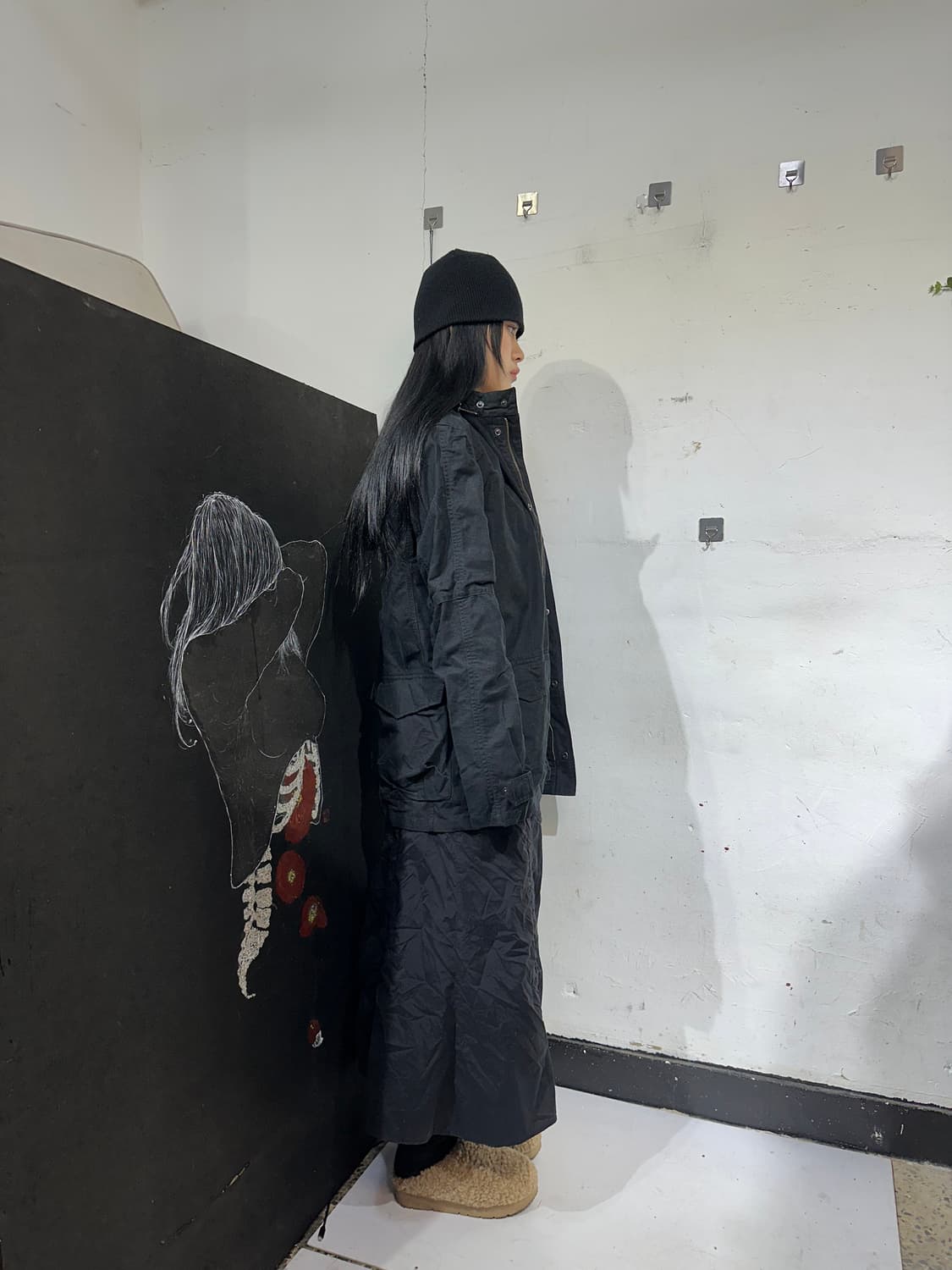 아르마니 블랙 빅후드 야상 자켓 M 상품이미지3