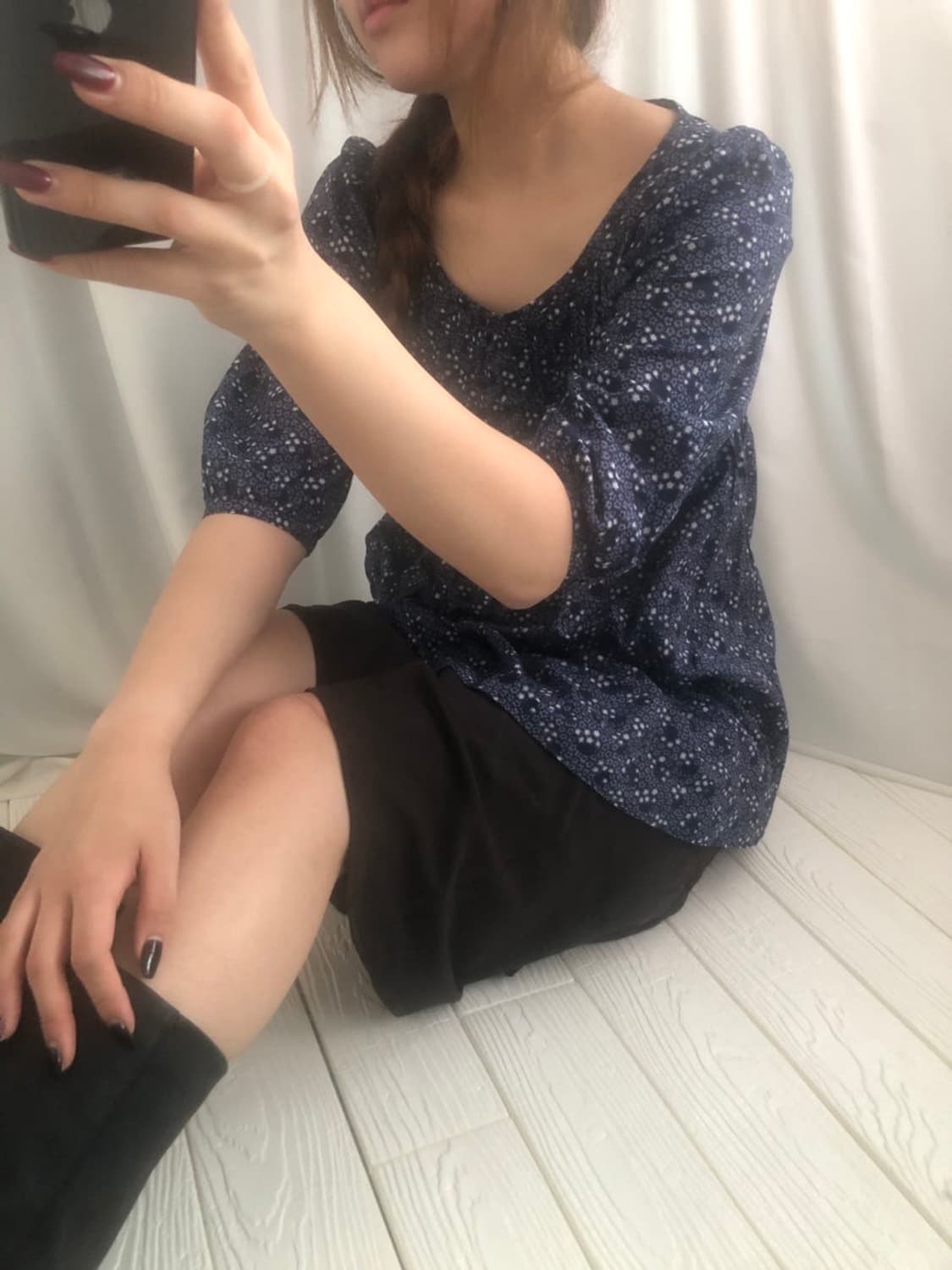 706. navy garden blouse 상품이미지2