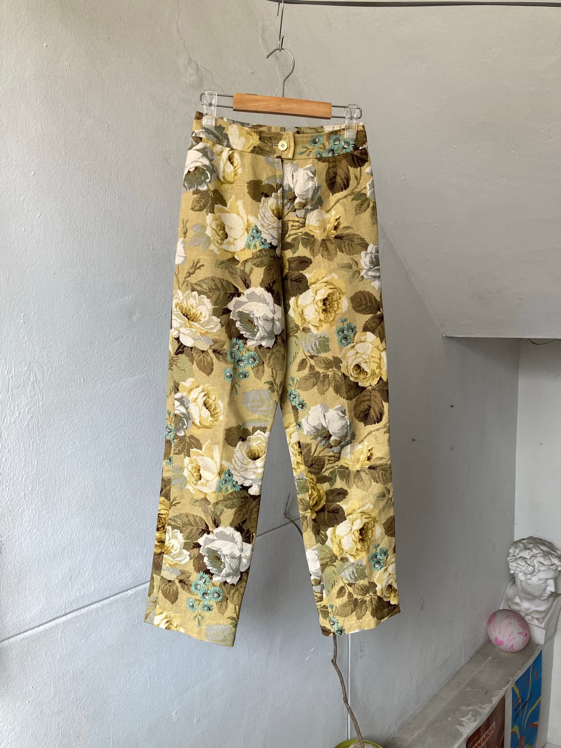 패턴 옥스퍼드 소재 하이웨스트 팬츠 상품이미지1