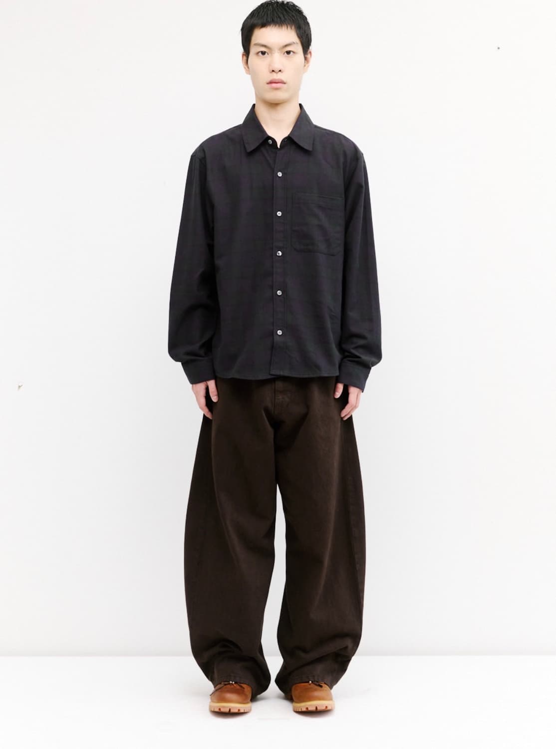 [3] 해칭룸 레귤러 셔츠 블랙 와치 regular shirt 상품이미지4