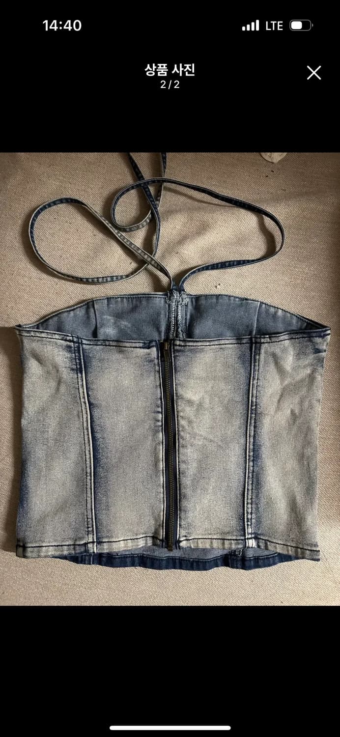 사이더 CIDER 데님 홀터넥 뷔스티에 상품이미지2